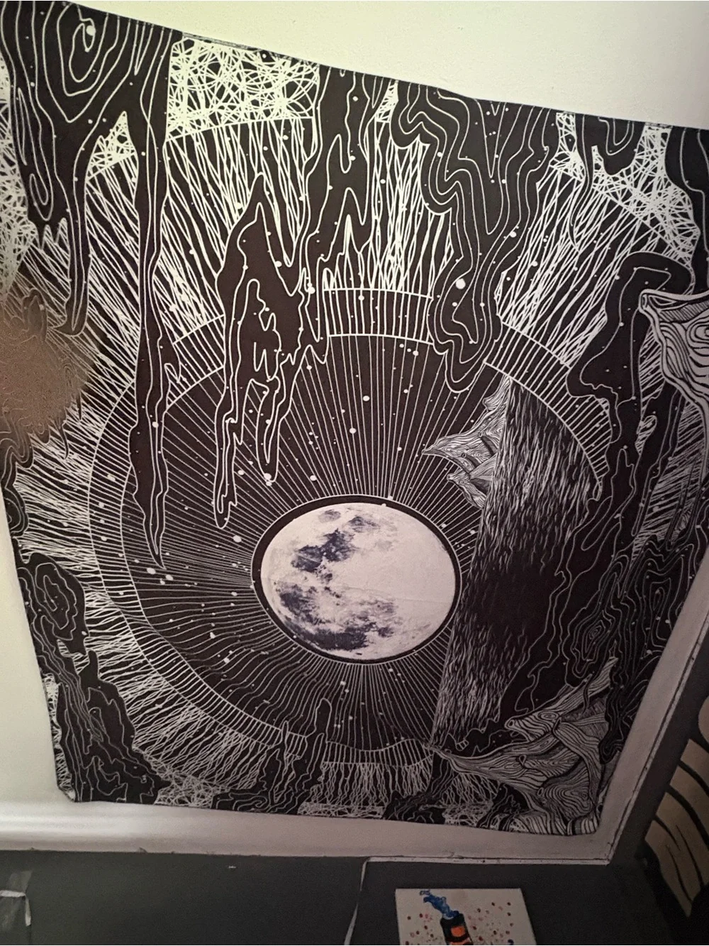 Black and White Celestial Sun & Moon Wall Tapestry